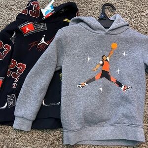 Jordan 4T Hoodies 2 pack Black and Gray Basketball Jordan Rings and Jumpman